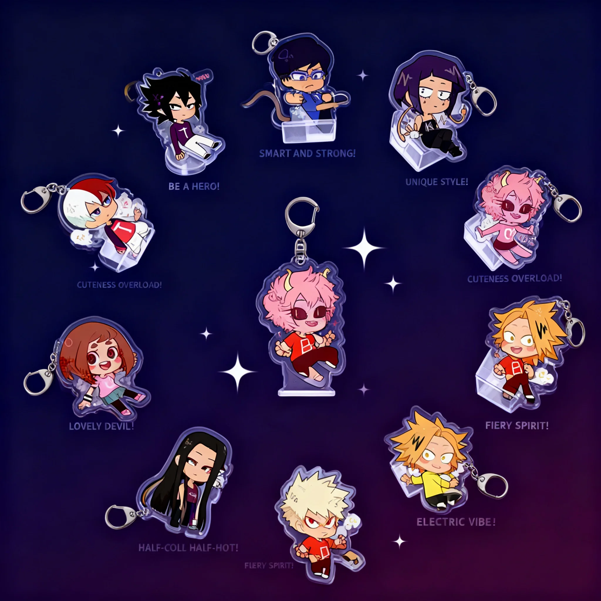 

My Hero Academia Anime Cartoon Keychain Acrylic Charm Izuku Midoriya Shoto Todoroki Pendant Accessories Official Merchandise