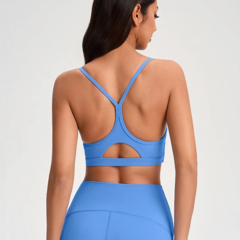 Thin Shoulder Strap Sports Bra Women's Running Shockproof Fitness Bra Sling Bottoming Yoga Back Bra With Chest Pad