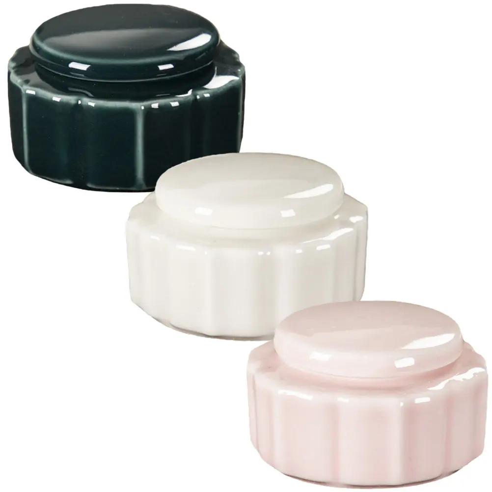 

Набор из 3 маленьких керамических контейнеров: идеально подходят для хранения образцов, многоразовые баночки для крема, портативный органайзер для косметики, удобно брать в путешествия