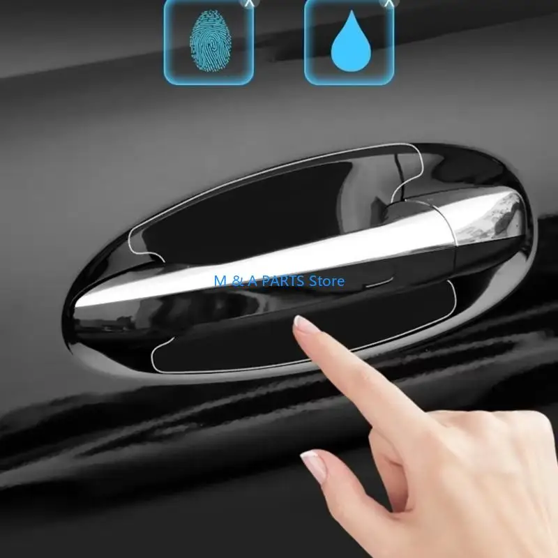 U1JF Auto Door Handle Cover Clear Protective Film Prevents Scratches Damage For Truck