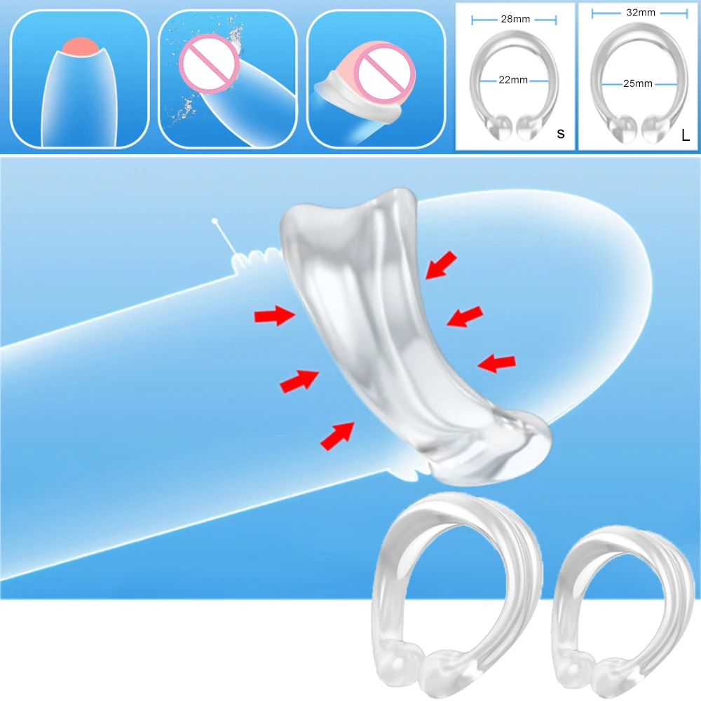 2 PCS Cock Ring Penis Foreskin Ring Sex Toys For Men Delay Ejaculation Cockring Penis Locker Scrotum Sleeve Intimate Goods