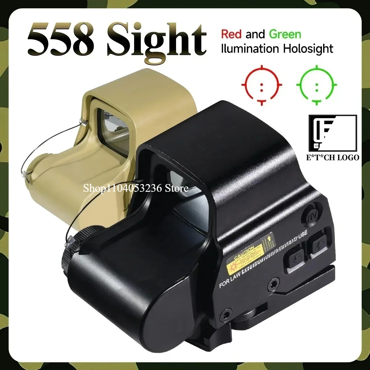 

E*t*ch 553 556 558 Holographic Red Green Dot Sight Hunting Red Dot Reflex Scope Collimator 20mm QD Rail