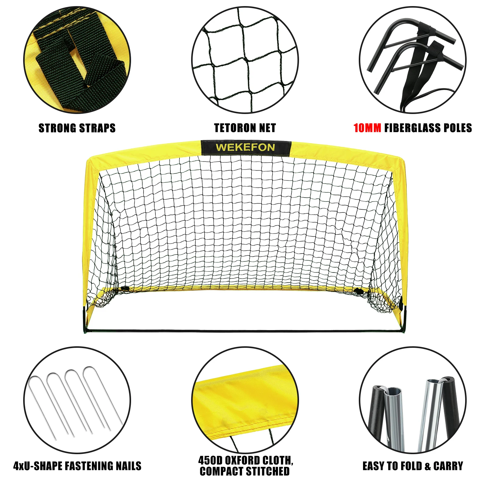 Soccer Goal 5' x 3.1' Kids Portable Football Target Soccer Net for Adults and Youth Playground Backyard Indoor Outdoor Training