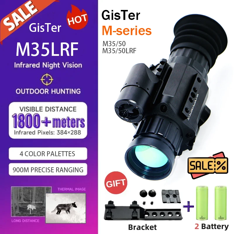 

GisTer-M35 Thermal Imager Infrared Monocular Thermal Imaging Sight Camera Night Vision Thermal Imaging Riflescope for Hunting