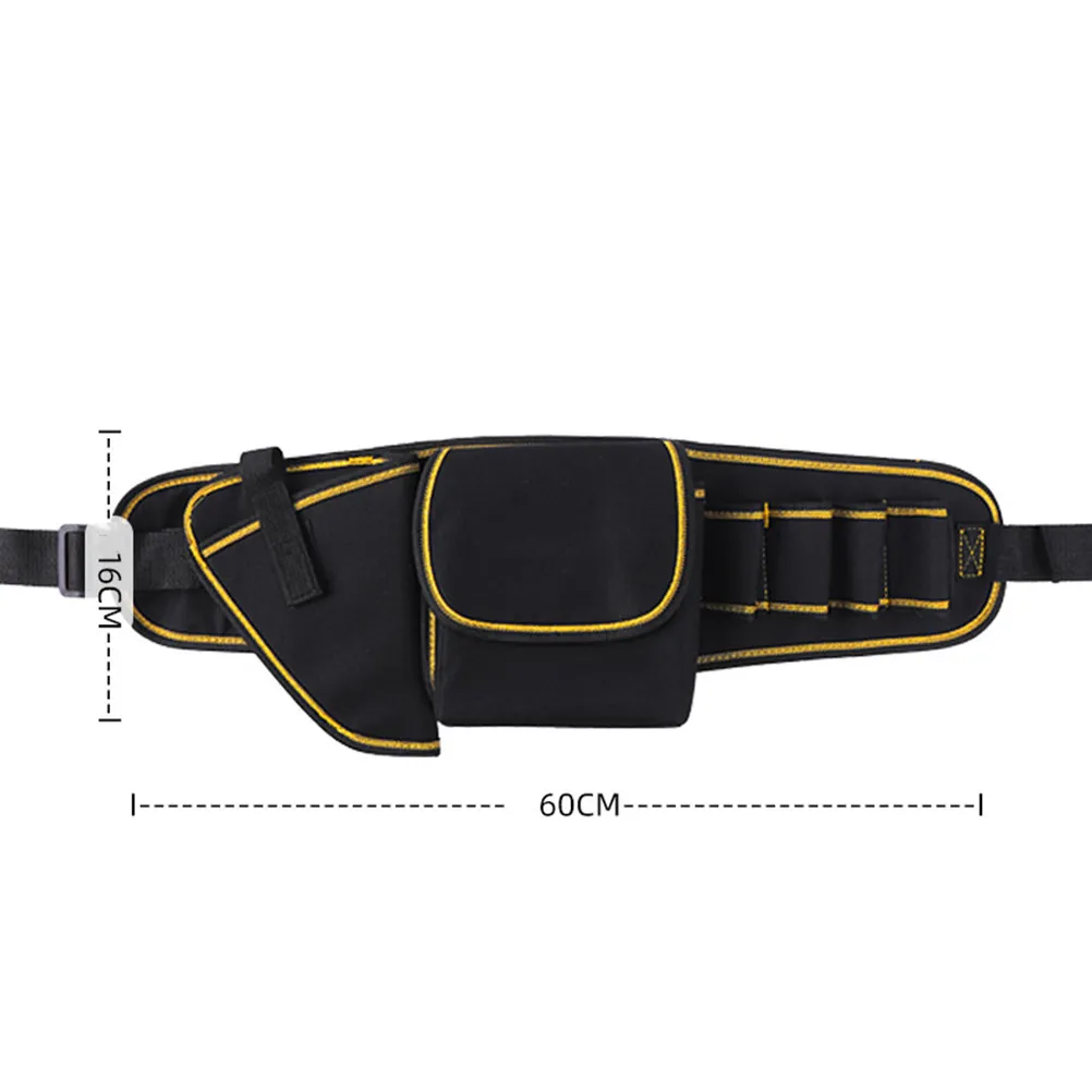 1Pcs Lightweight Yet Sturdy Oxford Tool Bag for Electricians Multiple Compartments Portable Waist Mounted Tool Organizer Field
