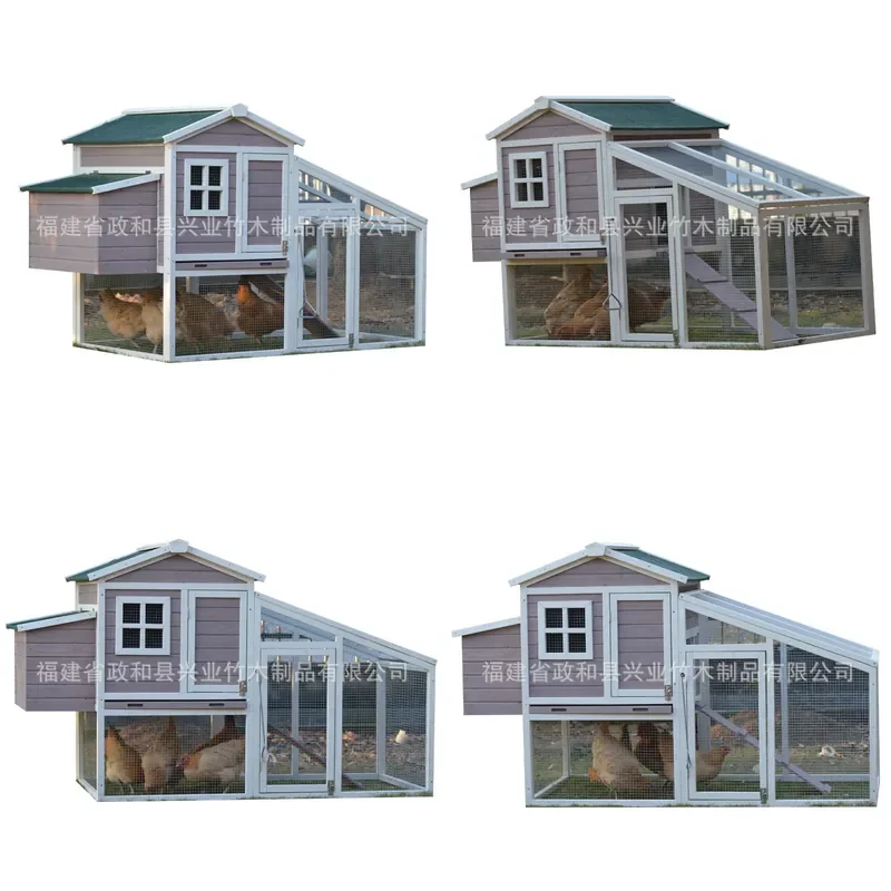 Solid Wood Outdoor Chicken Coop Poultry Breeding Cage Nest Box Farm Animal Housing