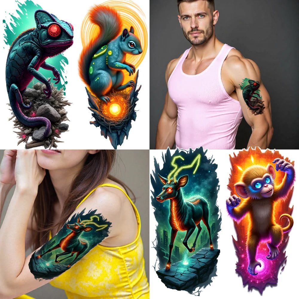 

3 шт., временные татуировки, наклейки с динозаврами, водонепроницаемые долговечные наклейки для тела, декоративные наклейки, красочный реализм для бедер