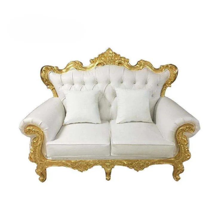 royal wedding bride and groom furniture wooden frame luxury king throne sofa