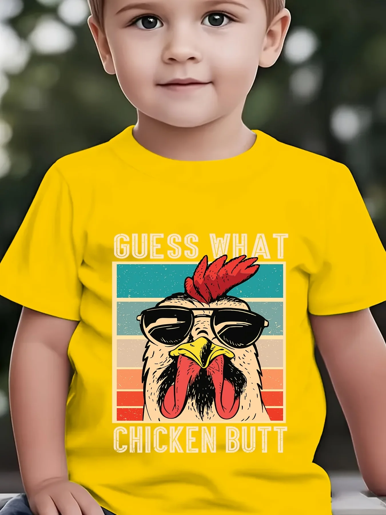 Vintage Rooster Sunglasses Chicken Slogan Print Family Matching Cotton Tees Short Sleeve Tops For Mom Dad Boys Girls Daily Wear