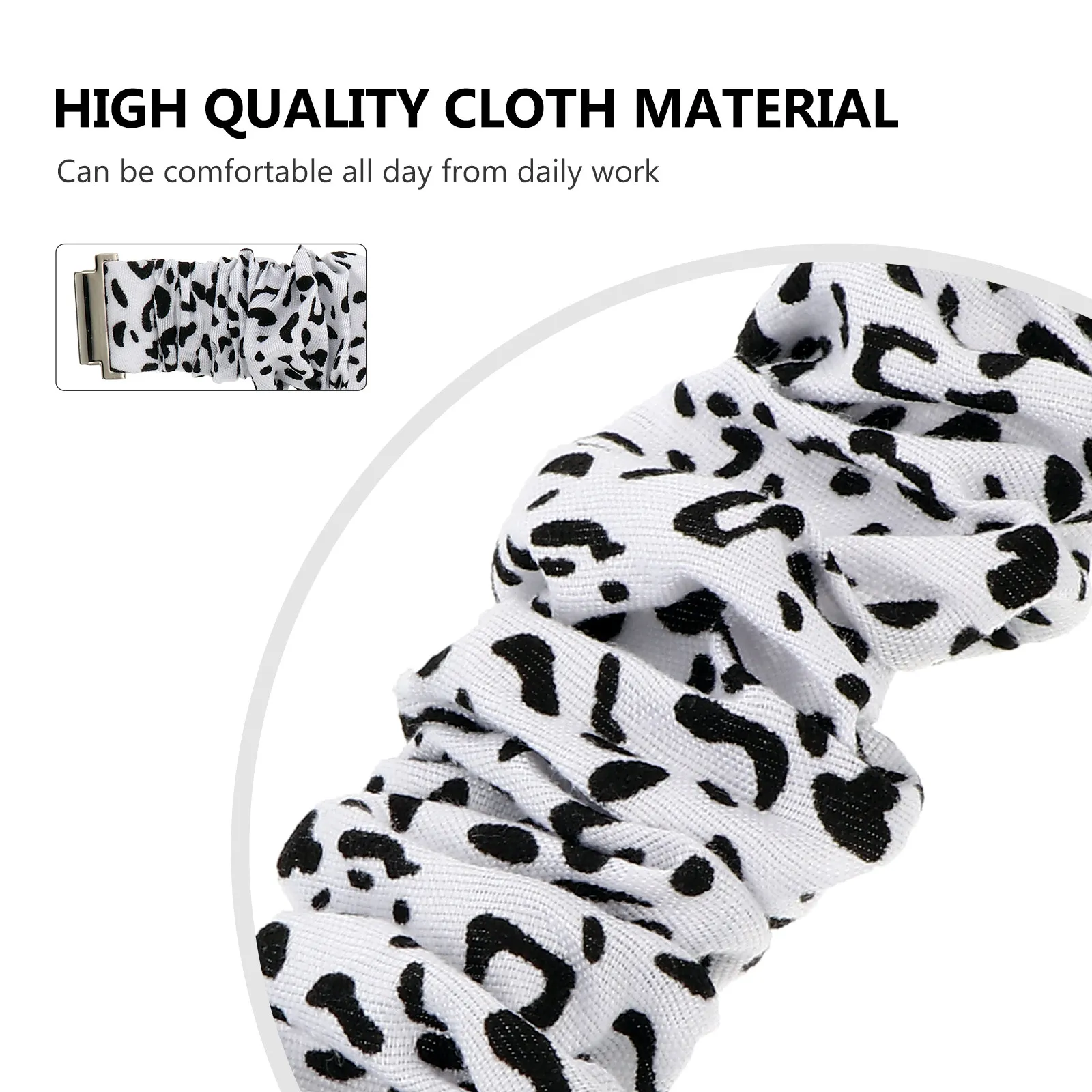 Elastic Scrunchie Watch Strap Leopard Pattern Comfort Fit Unisex Fashion Band for 20Mm Daily Wear Party
