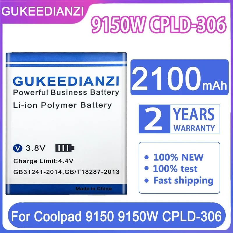 

Сменный аккумулятор GUKEEDIANZI 9150 W CPLD306 CPLD 306 2100mAh для Coolpad 9150 9150 W CPLD-306 мобильный телефон