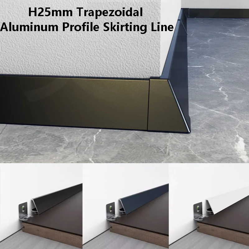 Trapezoidal Aluminum Profile LED Skirting Line Wall Corner Channel Diffuser Living Room Bedroom Ceiling Wall Linear Strip Light