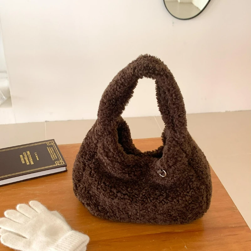 

Winter Fluffy Top Handle Bag Korean Fashion Square Bag Crossbody Purse for Women Comfortable and Versatile Texture Shoulder Bags
