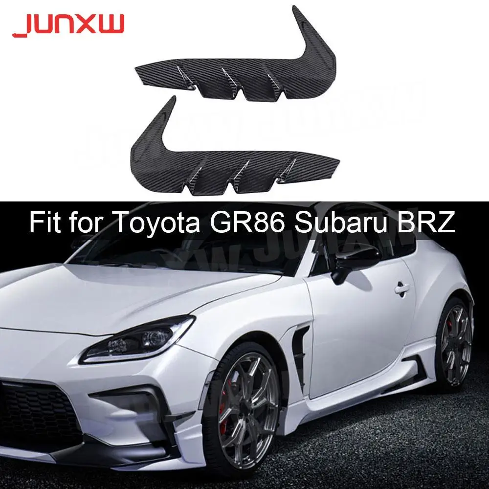 

2Pcs Carbon Fiber FRP Side Fender Air Intakes Vents Trims Frame Cover For Toyota GR86 Subaru BRZ 2021 + Car Exterior Decoration