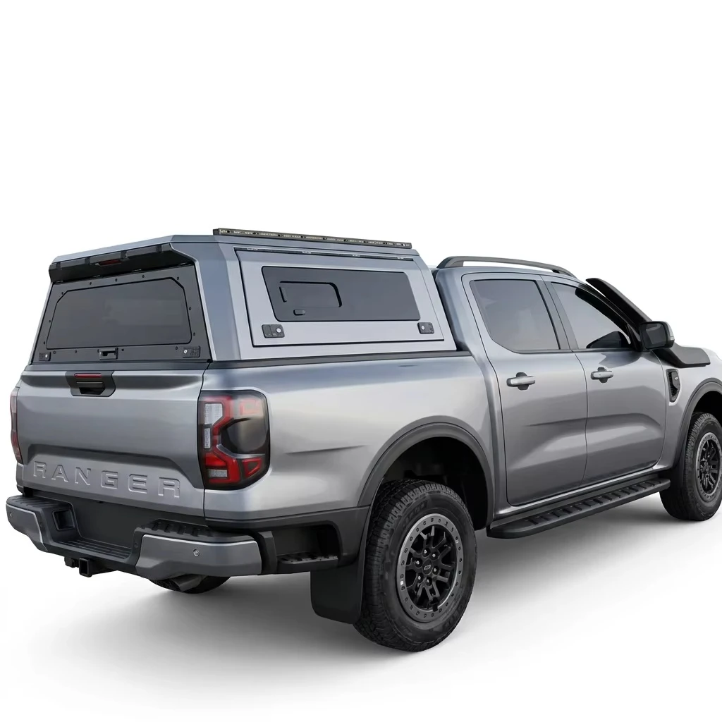 Stainless Steel Pickup Hardtop Truck Bed Topper Camper Canopy for Silverado RAM Ford F150 F250 Tacoma (301L-400L Capacity)
