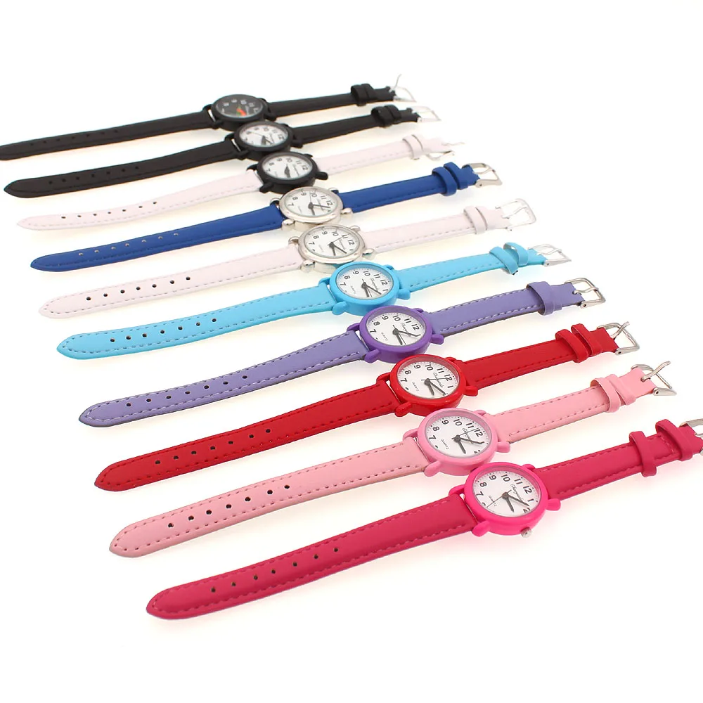 Montres-bracelets à quartz pour enfants, montre pour enfants, ceinture, cadeaux d'anniversaire, cadeau de Noël, garçons et filles, 10 pièces