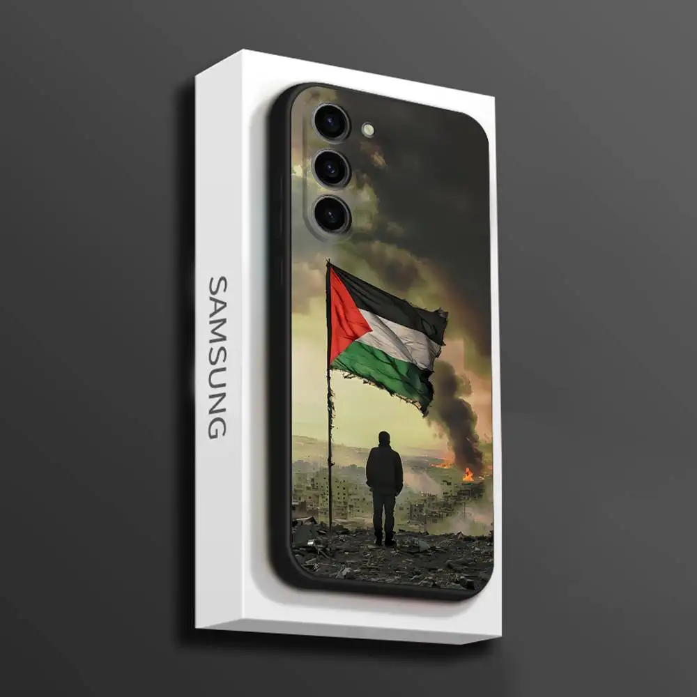 Casing Ponsel P-Palestine-es-F-Flag untuk Samsung Galaxy A 91,80,73,72,71,53,52,51,22,5G Sampul Hitam Lembut Tahan Benturan
