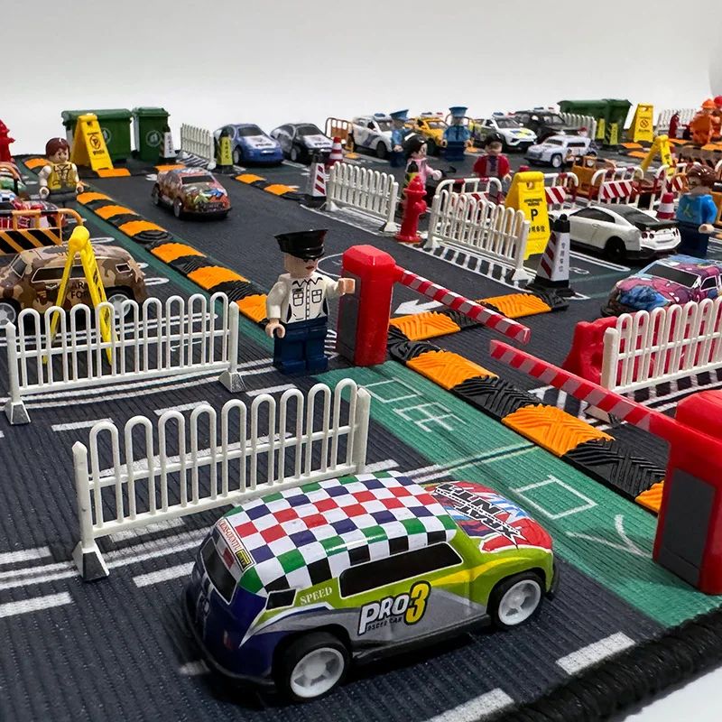 Giocattolo per l'educazione precoce dei bambini, parcheggio, tappetino strisciante, simulazione del semaforo, modello di colpo di velocità