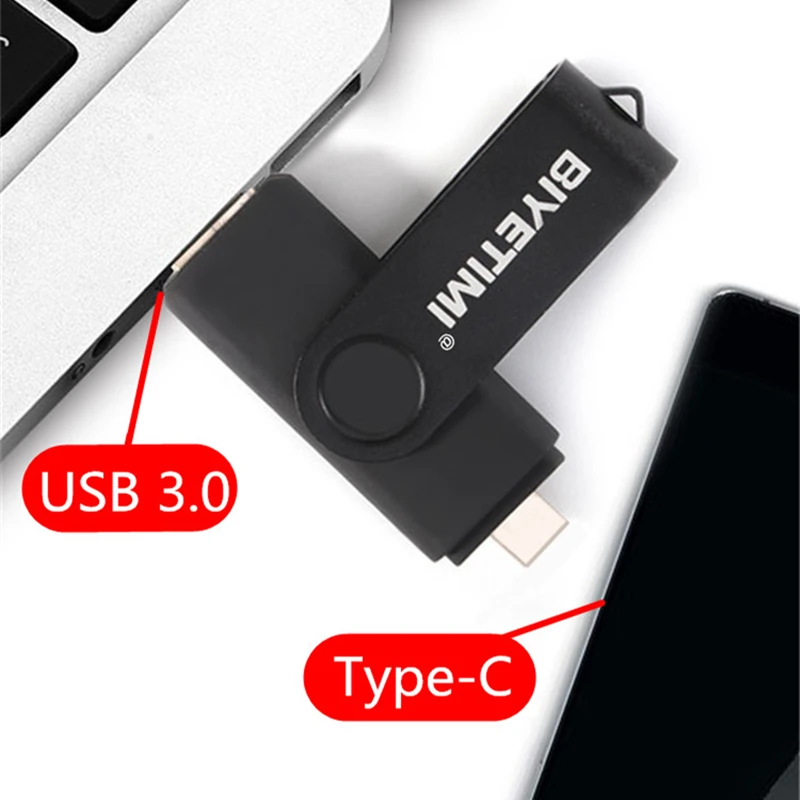 Biyetimi usb flash drive 64gb type c 3.0 128gb pen drive 256GB  stick TYPE-C real capacity memory for phone and PC