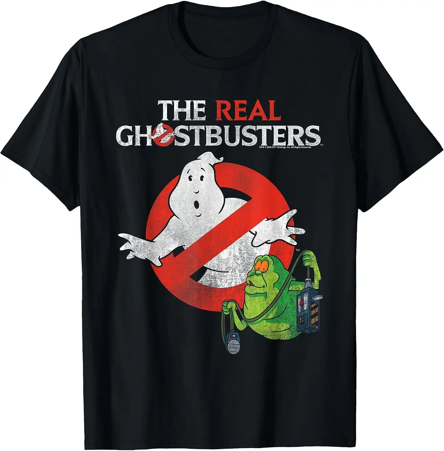No Ghost Logo With Slimer Classic 80'S Cartoon T-Shirt Halloween Cotton Short-Sleeve Tee: Fun, Stylish, Breathable, and Casual