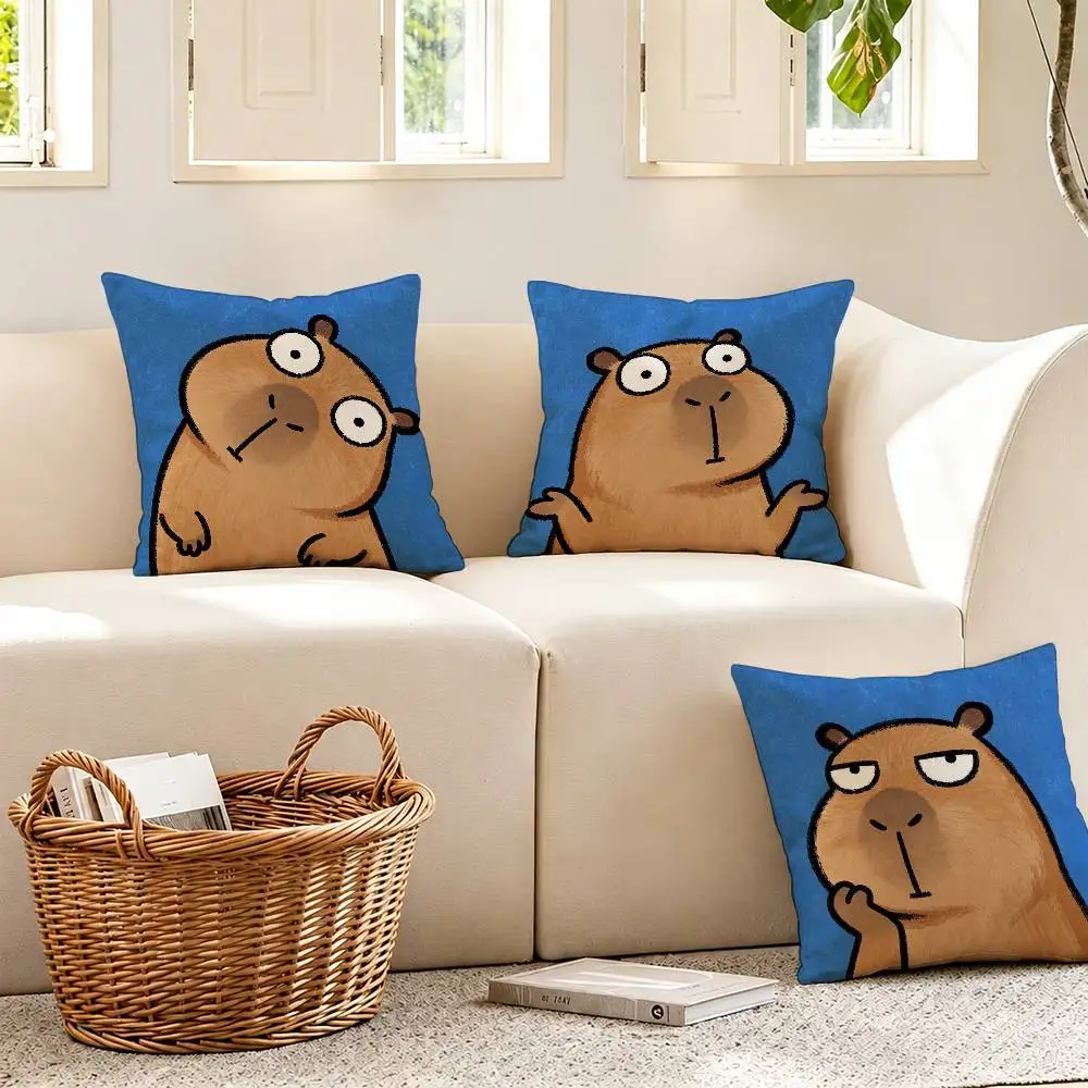 

So cute Capybara Printing Pillowcases Cushion Cover Pillow Covers Home Decoration Square Multi-Size