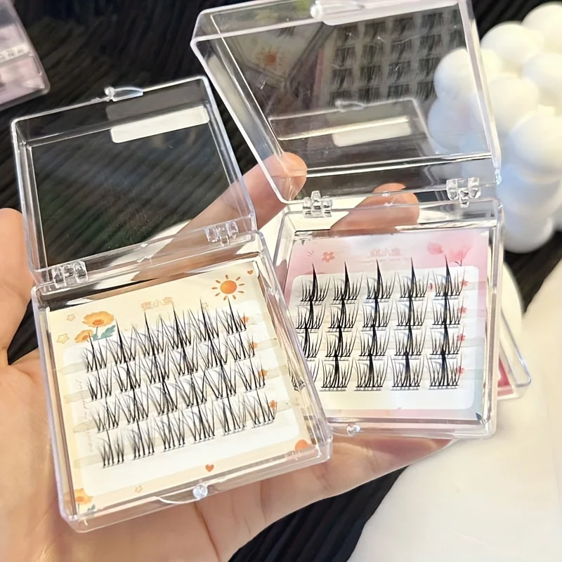 Mixiaohe 16Styles Korean Natural Cluster Lashes Mini Box Travel Pack C D Curl DIY Beginner Friendly Daily Photo Makeup view 4