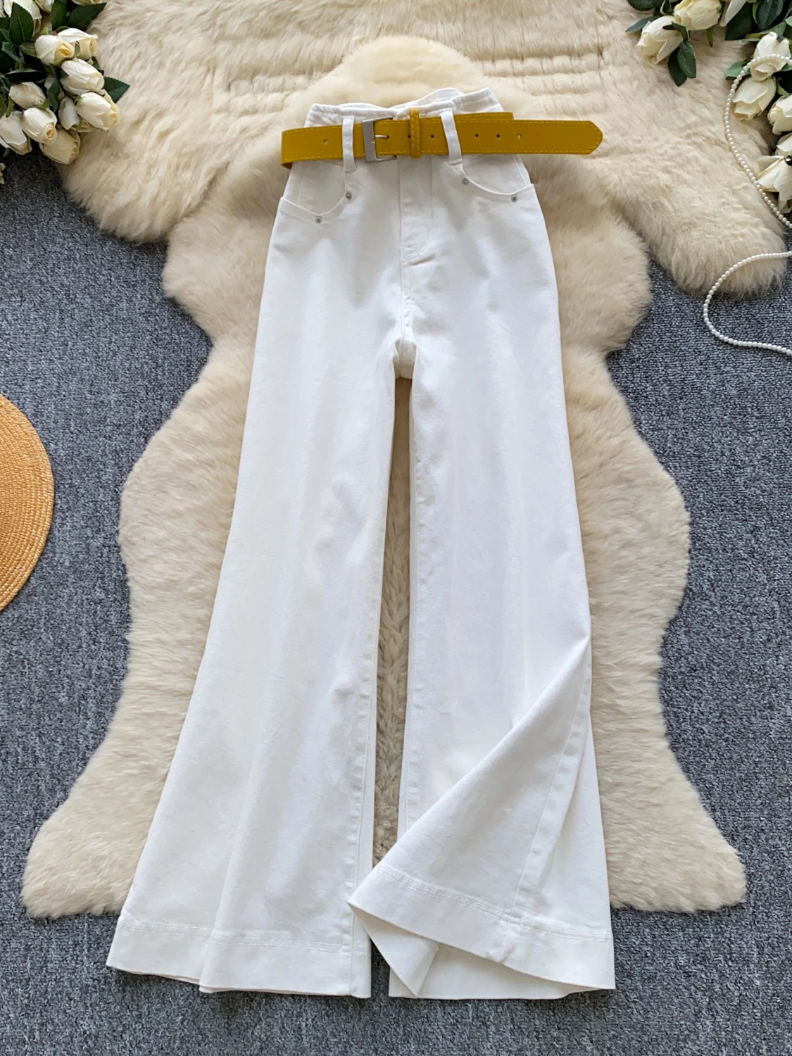 American Style Retro High Waist Slimming Flared Jeans Women's Summer Versatile Straight Leg Long Pants 2026 New Small Size