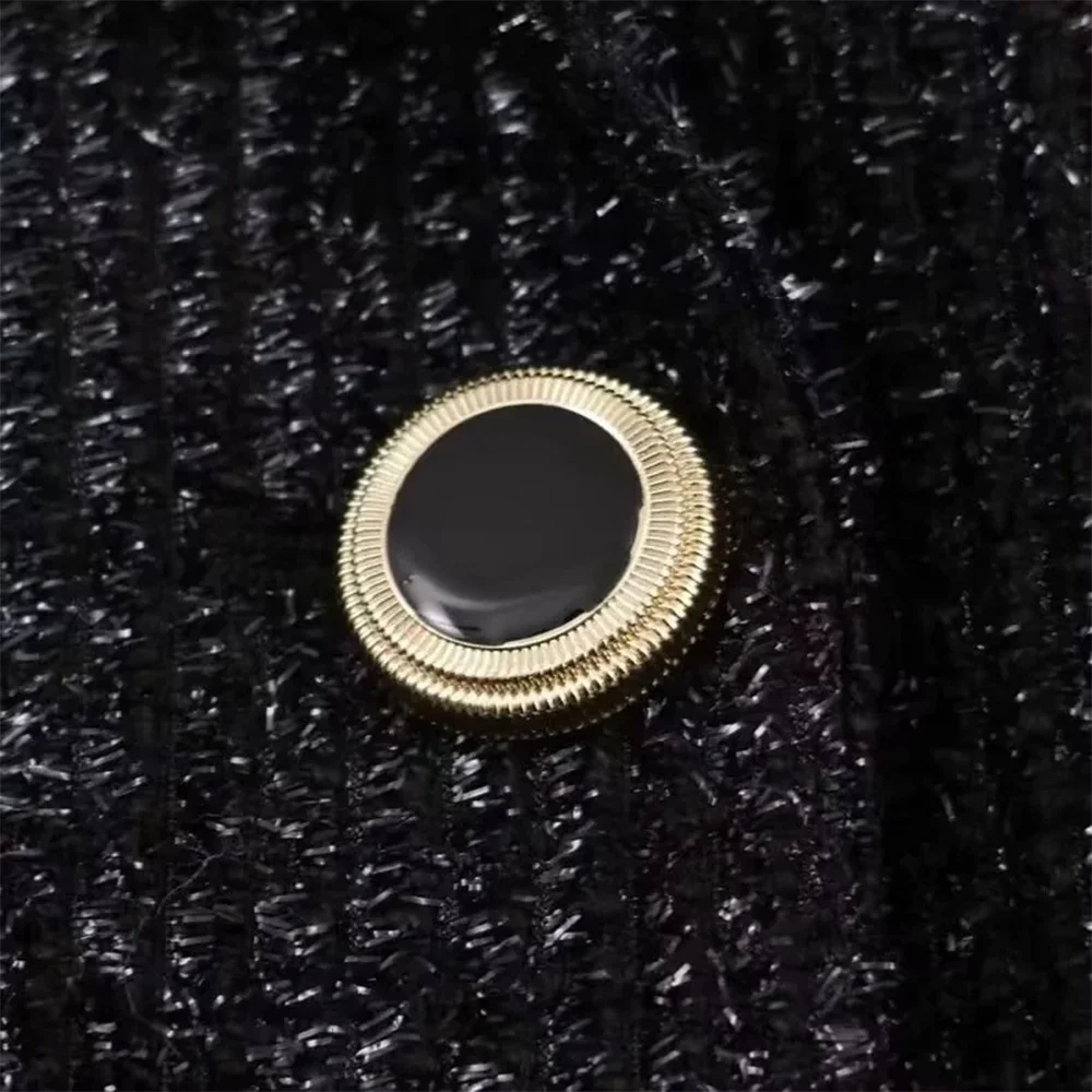 KONDALA 2026 Spring Office Lady Black Long Blazers Fashion New Year Double Breasted Coarse Spinning Women Long Blazers