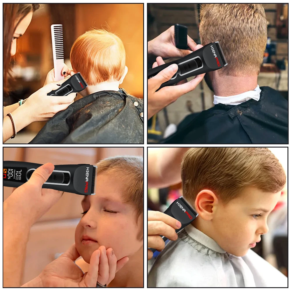 HIENA Pro men's Hair Clippers professional barber Electric hair cutting machine Smart display Cordless Trimmer Shaving Clipper