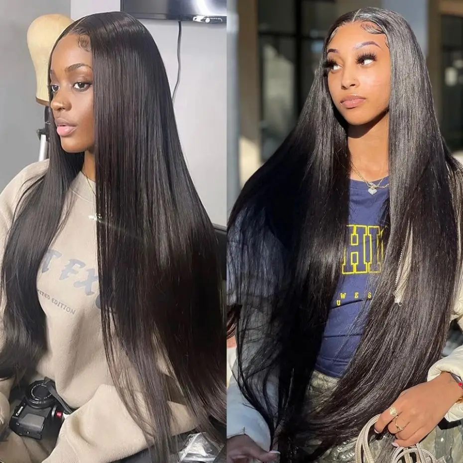 Bone Straight 13x4 HD Lace Front Wigs 4x4 Lace Closure Remy 34 36 Inch Human Hair Wig 13x6 Lace Frontal Wig Pre Plucked MYLOCKME