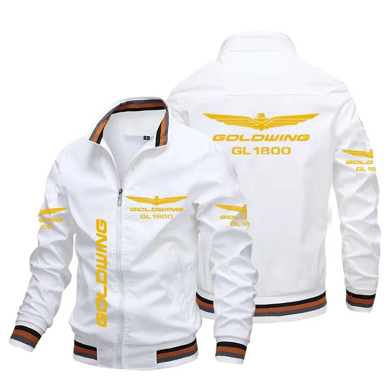 Chaqueta de motociclista con estampado GL1800 para hombre, Cazadora Bomber a la moda con ala dorada, equipo de carreras y Club, novedad de 2024