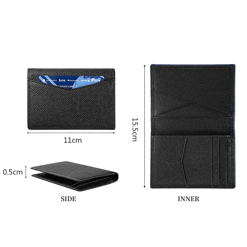 Free Customized Initials Genuine Leather Business Card Holder Bank Card Multi Card Slot Wallet