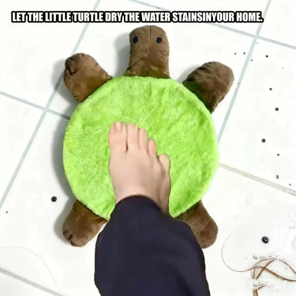 هدية إبداعية على الوجهين ممسحة قدم السلحفاة الأرضية قابلة للغسل وقابلة لإعادة الاستخدام ممسحة أرضية السلحفاة على شكل سلحفاة ممسحة بدون استخدام اليدين