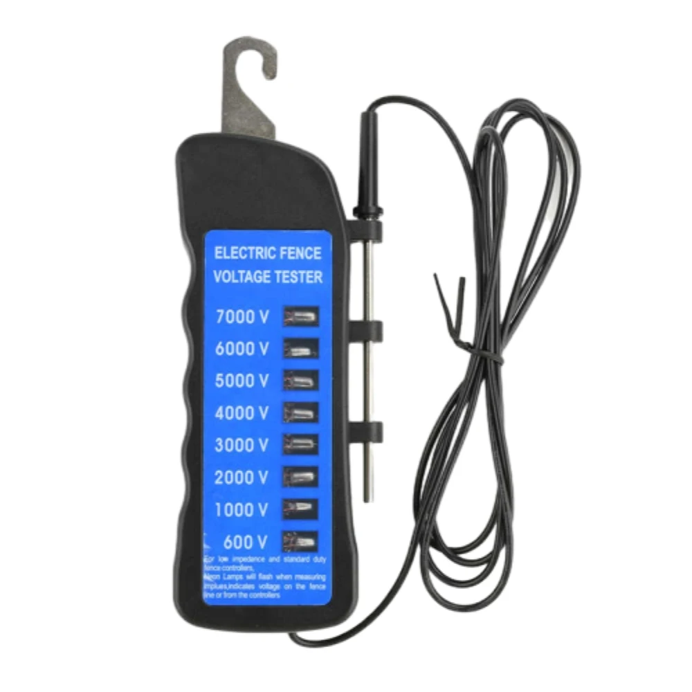 

Waterproof Fence Tester 7000V Neon Fence Voltage Tester 600V to 7000V 8 Neon Indicator Lights Waterproof Fence Tester for Farm