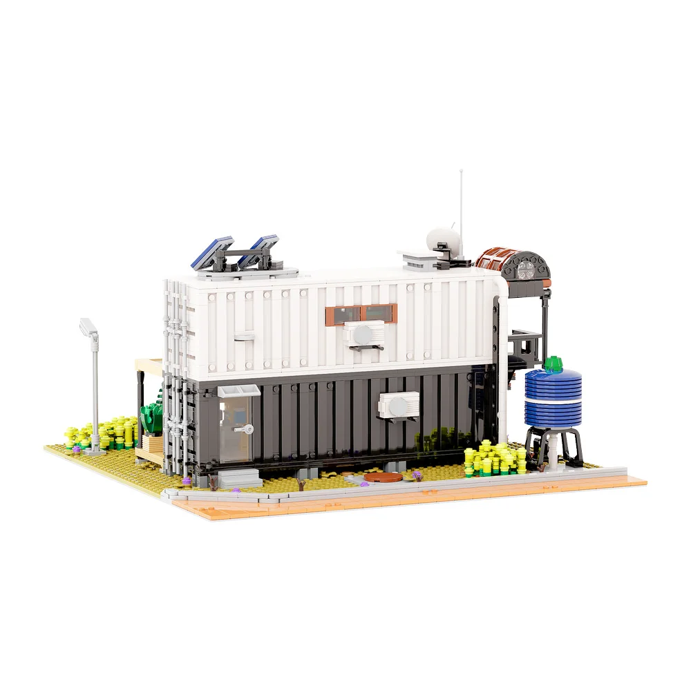 MOC Stadt Street View Container Haus II Bausteine Set Camping Auto haus DIY Ziegel Teile Spielzeug Für Kinder Weihnachten Geschenke