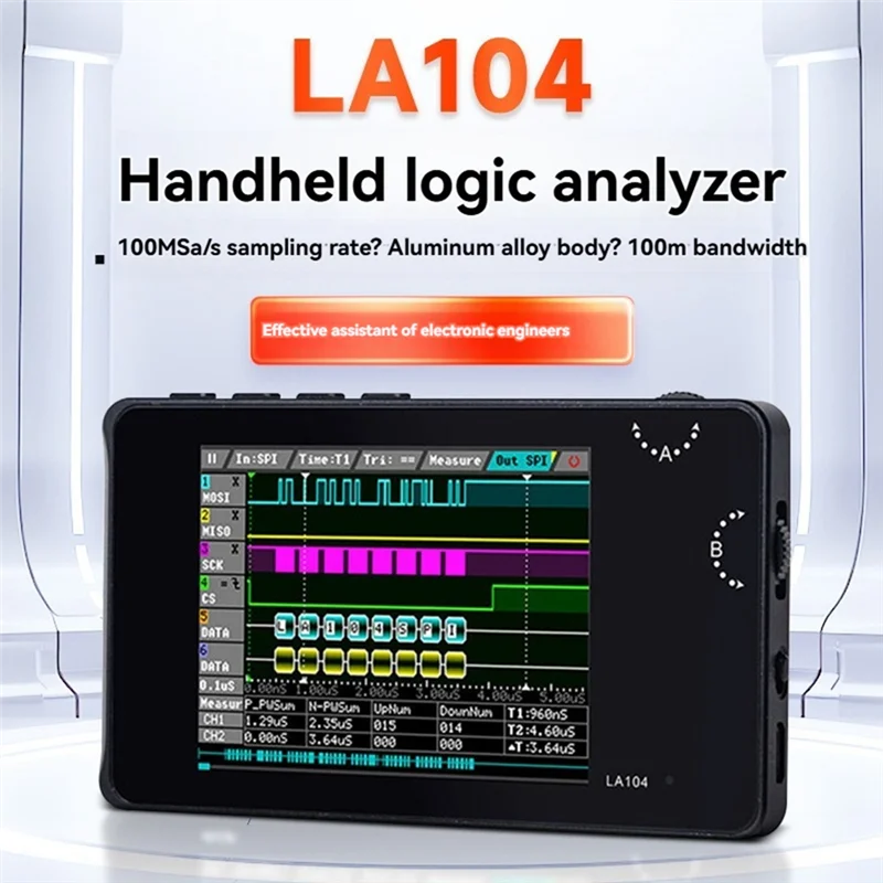 LJL LA104 محلل المنطق الرقمي 2.8 بوصة شاشة 4 قنوات راسم الذبذبات SPI IIC UART قابل للبرمجة 100 متر Sa/S معدل أخذ العينات القصوى #6