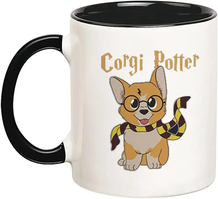 Corgi Potter Mug, for Dog Mom Dad, Corgi Mom Dad, Corgi Lover Mug, 11 Oz Novelty Coffee Mug/Cup