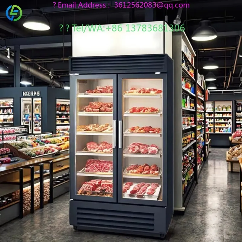 Customized 1.2m High Quality Meat Drying Curing Chamber Compressor Dryer Age Cabinet Beef Meat Aging Fridge