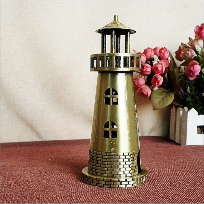 1 قطعة منارة البحر زخرفة المعادن الصين المشهورة معلم بناء المفروشات المنزلية التصوير الدعائم