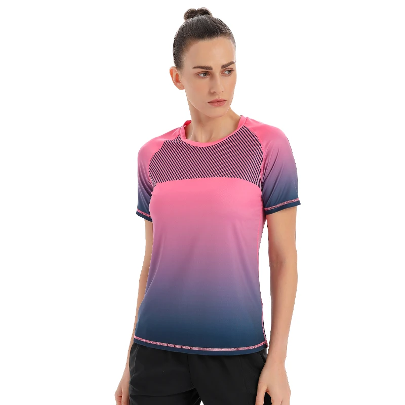 Women Quick Dry Short Sleeve 3D Print Sports Breathable Exercises Yoga Shirt Gym Running Elastic Fashion Workout New Tee