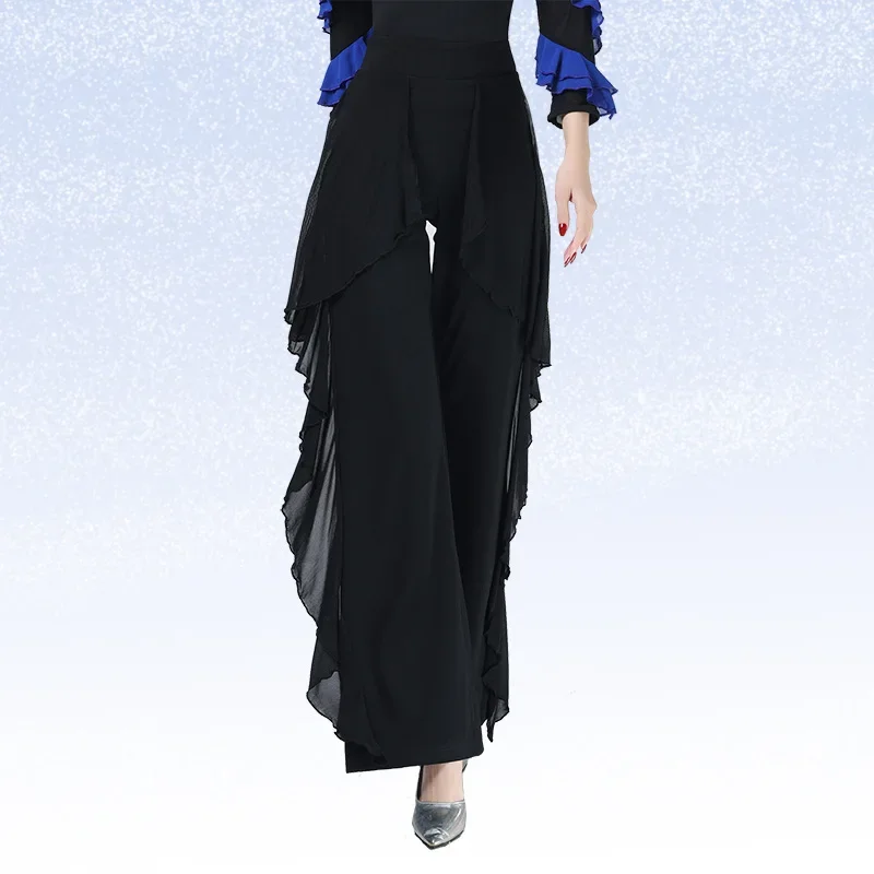 Damskie stroje taneczne Latin V Neck Tops Line Dance Costume Nowy produkt Topy z długim rękawem do tańca towarzyskiego Waltz Professional Competition Samba