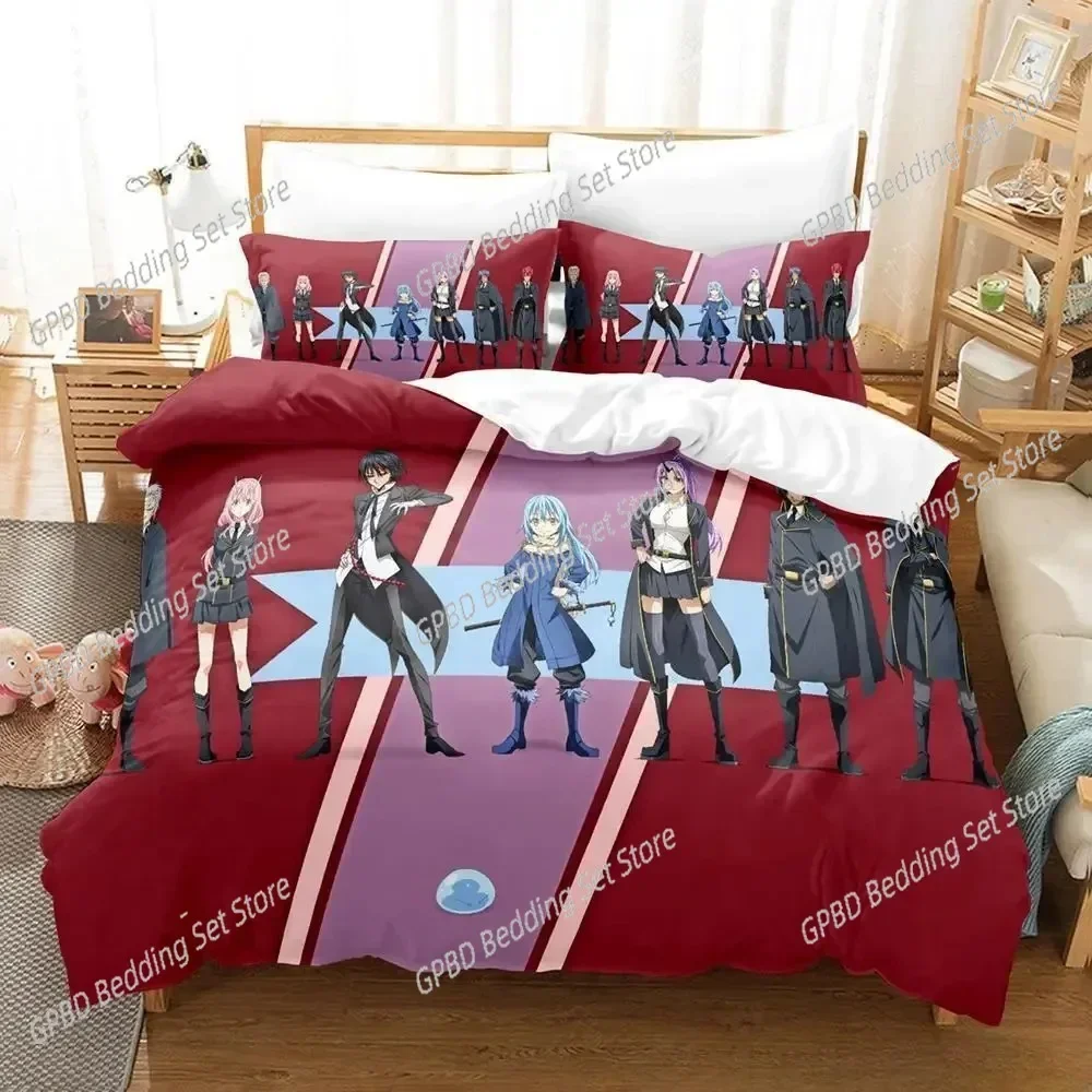 Anime That time i got reincarnated as a slime Comfortable Duvet Cover Pillowcase Bedding Set Bedroom Decoration Home Textile