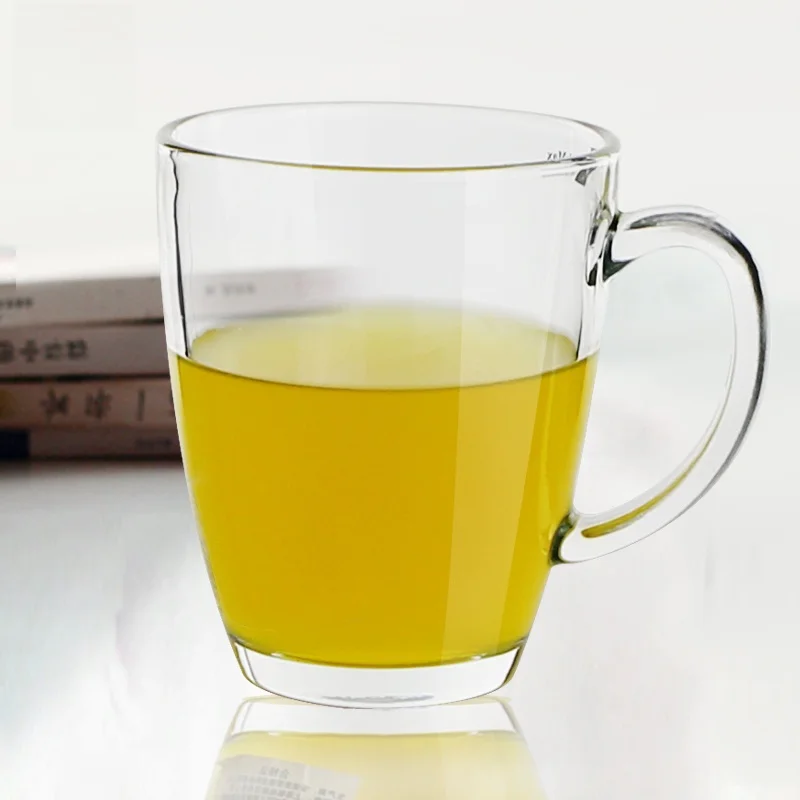 

Leizun Heat Resistant Glass Cup with Handle Transparent Lead Free Microwave Se Tea Cup Home Use Breakfast Cup Set of 6