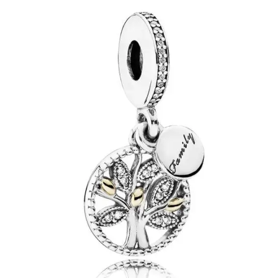 

Genuine 925 Sterling Silver Bead Family Charms Crystal Tree Of Life Beads Fit Pan Bracelet & Necklace Women Jewelry