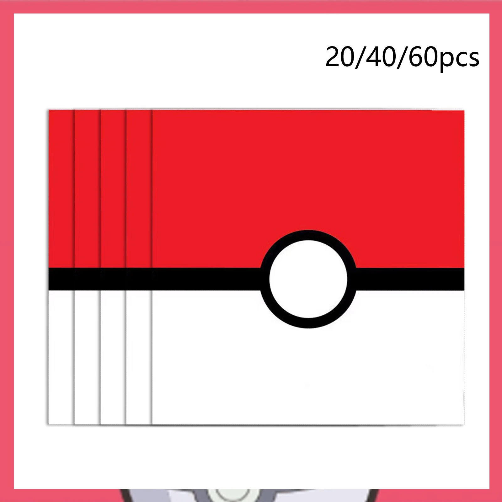 20/40/60 piezas de artículos para fiestas de Pokémon, servilletas para decoraciones de fiestas de cumpleaños de Pokémon, decoraciones de fiestas de cumpleaños de Poké Ball