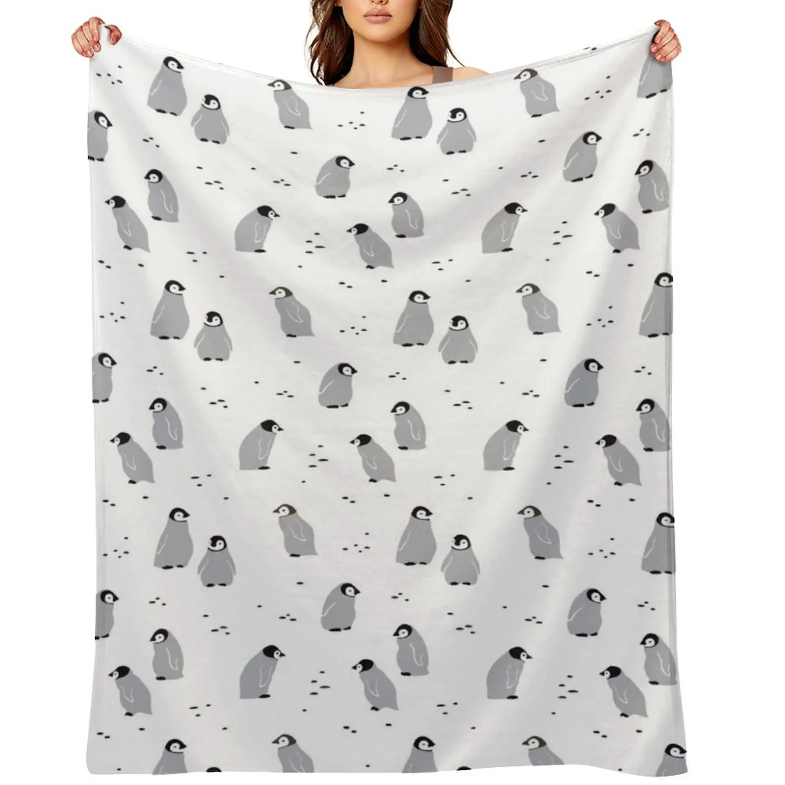 

Baby Emperor penguin Chicks Throw Blanket Luxury Flannel Quilt Sleeping Bag Blankets