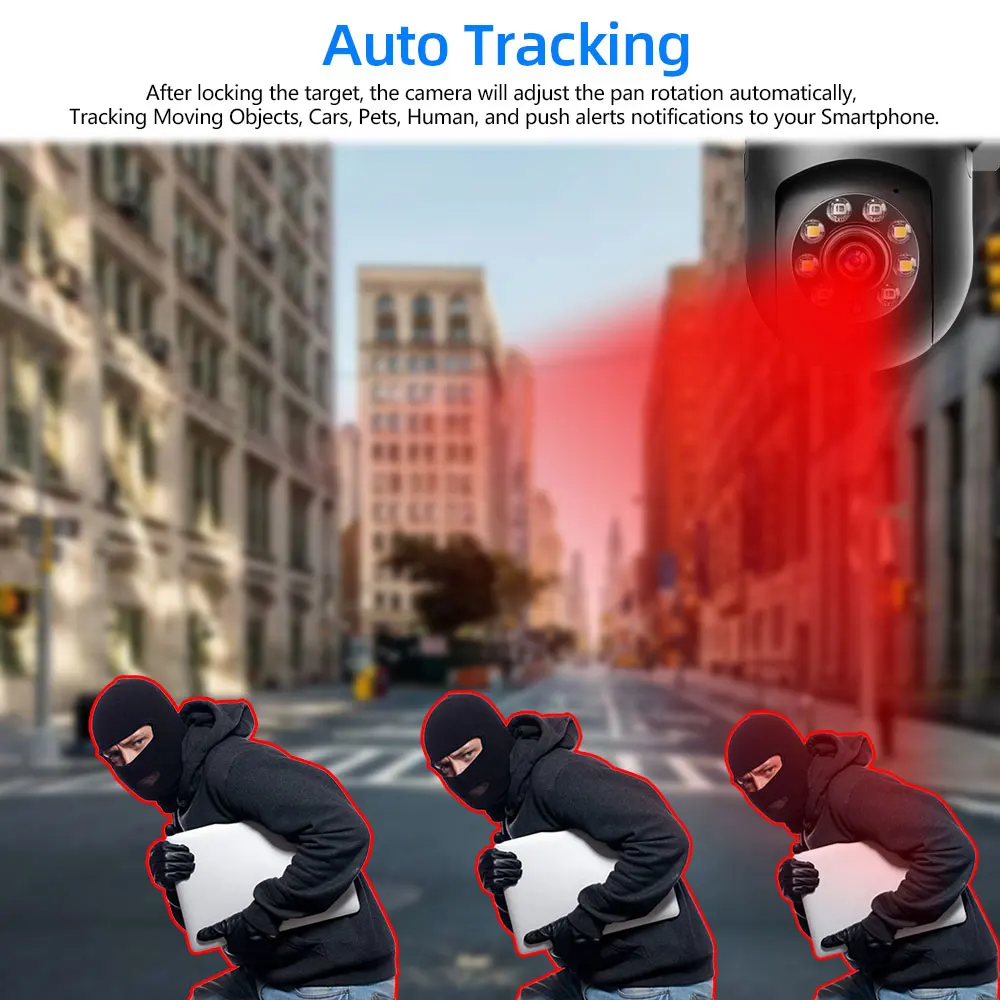 O-KAM 5MP Mini WiFi PTZ Camera Outdoor Baby Monitor Wireless CCTV Security Camera Humanoid Automatic Tracking Color Night Vision