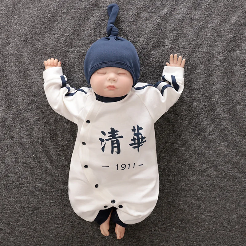 بدلة أطفال للربيع والخريف من القطن الخالص للأولاد والبنات ملابس لحديثي الولادة ملابس لطيفة هاراجوكو Sle للرضع ماركة صينية