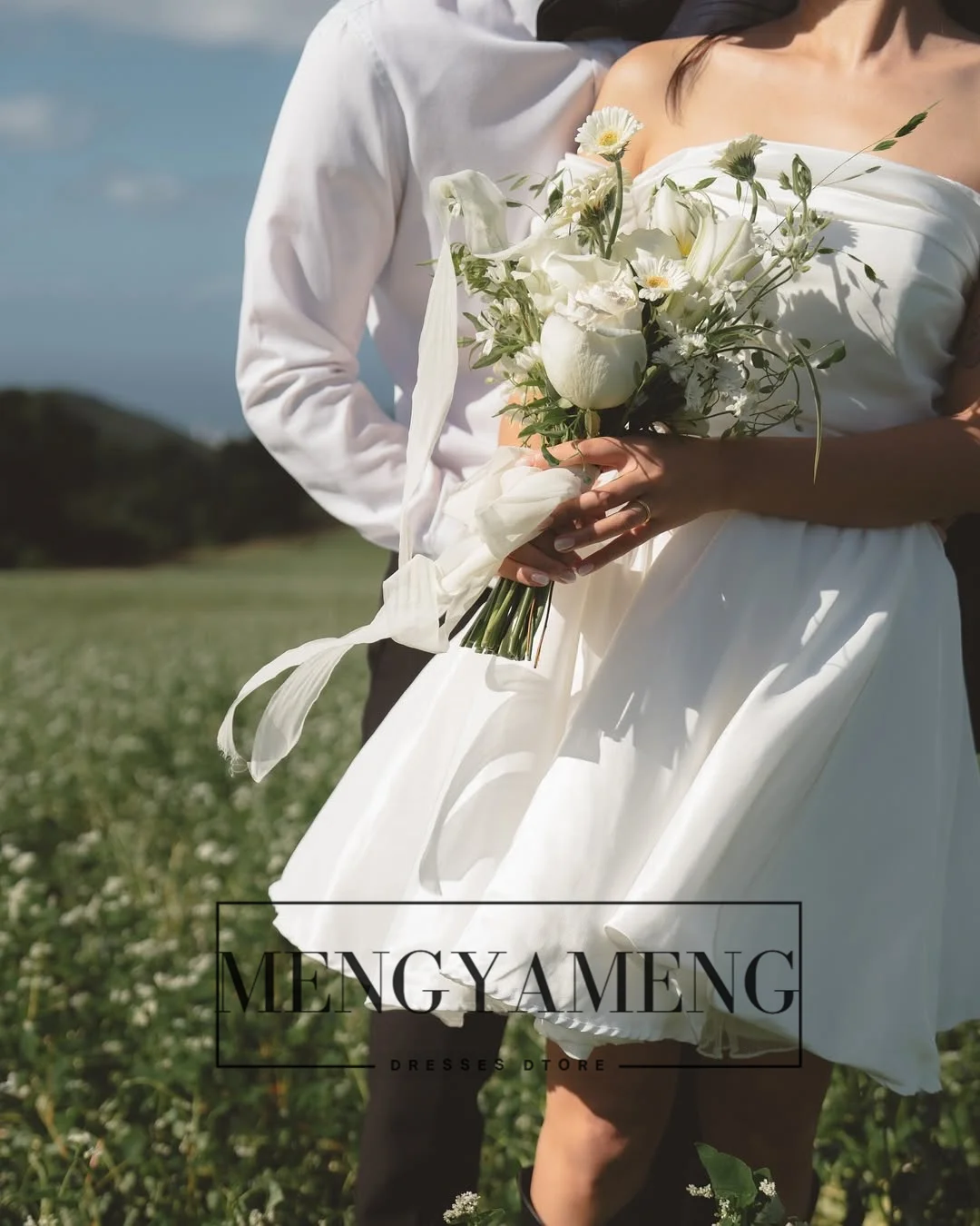 ZHUISHU Mini Korean Wedding Dresses Off the Shoulder Short Bride's Party Dress Customized A Line Taffeta Wedding Snap Gown