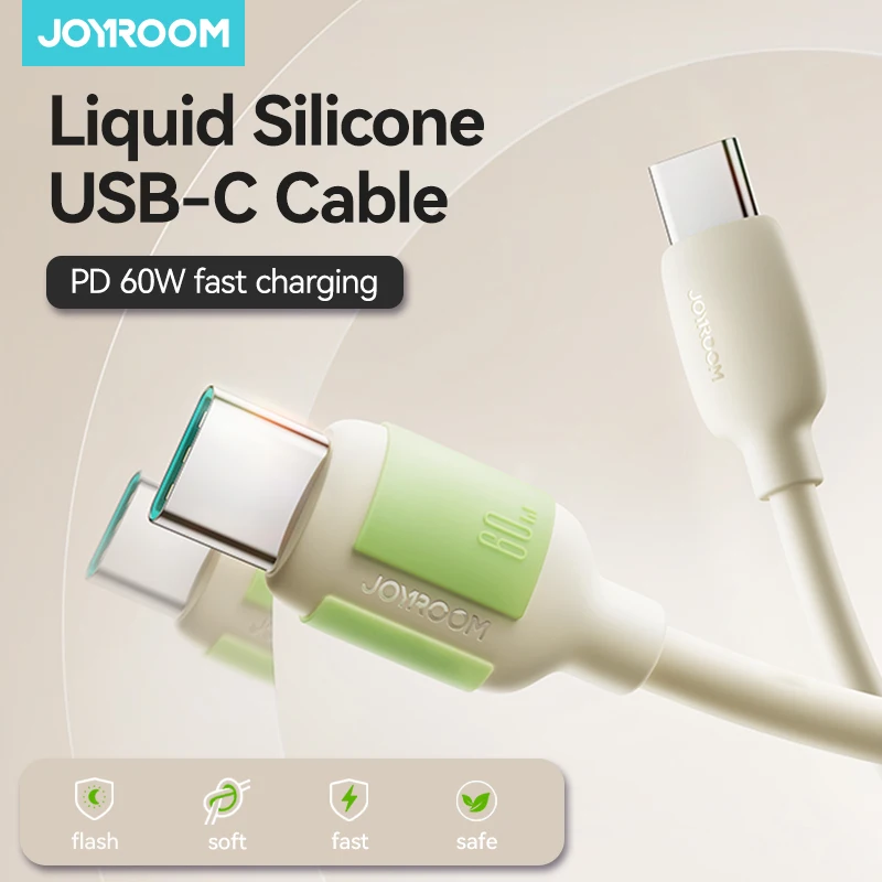 Joyroom 60 W USB C auf Typ C Kabel für iPhone 16 15 Schnellladekabel für MacBook Xiaomi Samsung Flüssigsilikon 3A USB-Kabel